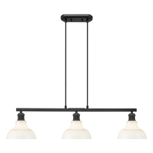 Golden Canada 0305-LP BLK-VMG - Yep by Golden Lighting Carver 3-light Island Light in Matte Black and Vintage Milk Glass